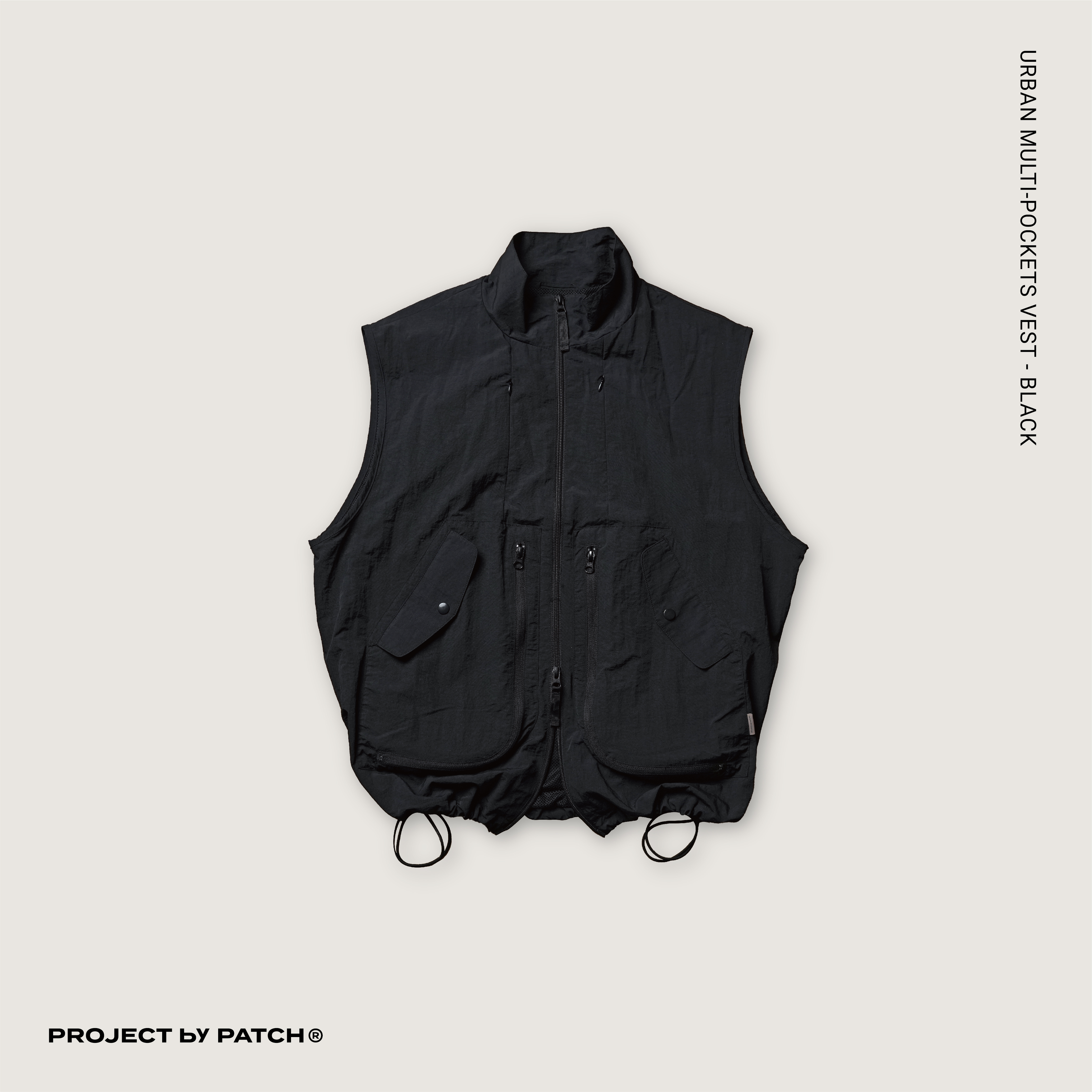 P.B.P -  URBAN MULTI-POCKETS VEST  - BLACK