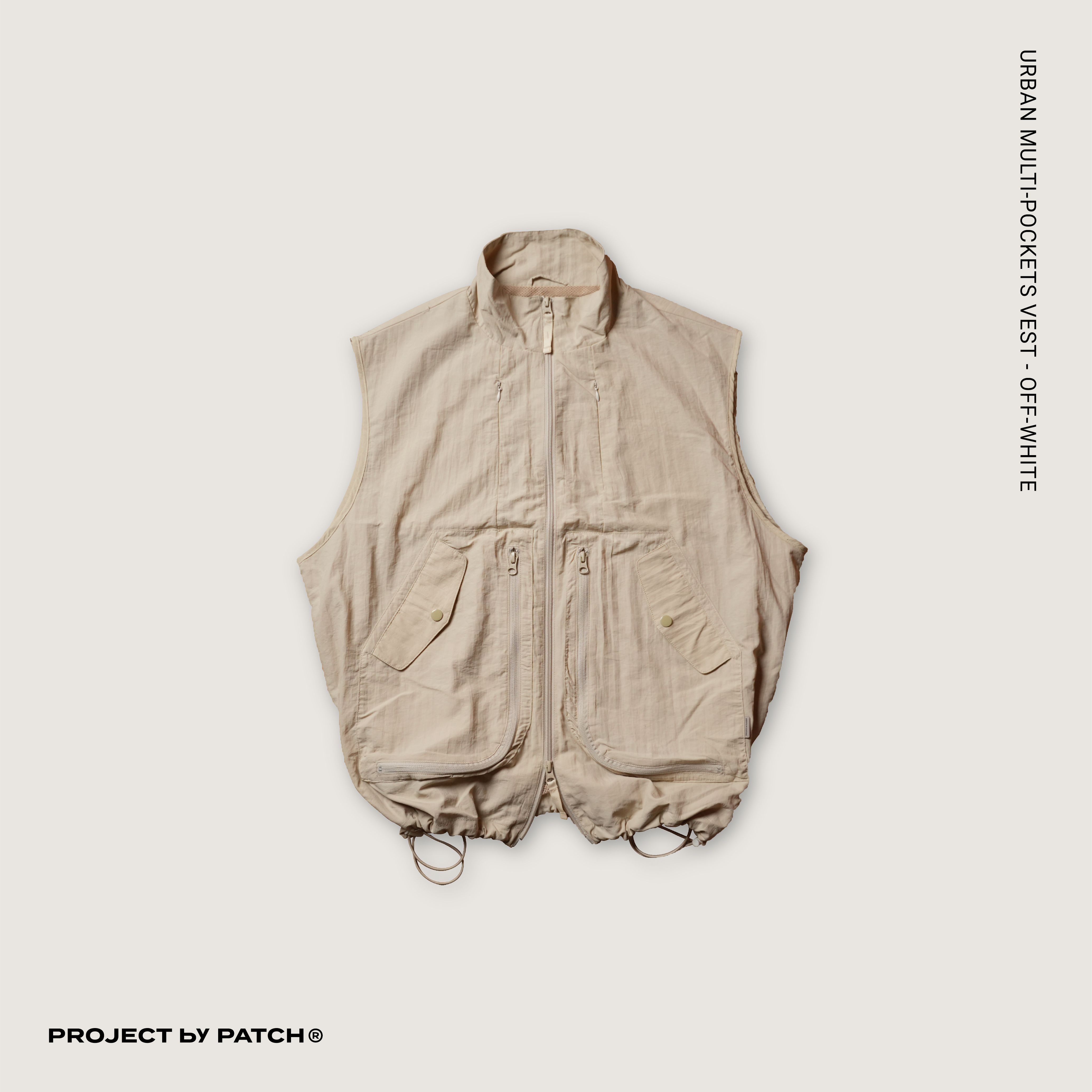 P.B.P -  URBAN MULTI-POCKETS VEST  - OFF-WHITE