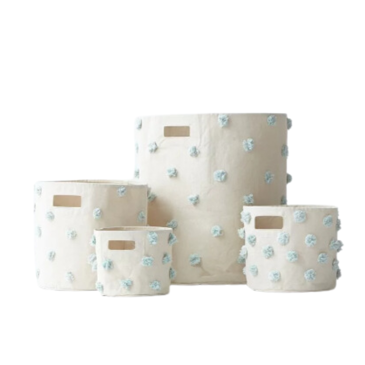 Pehr│Pom Pom Basket經典絨球收納籃．Mist