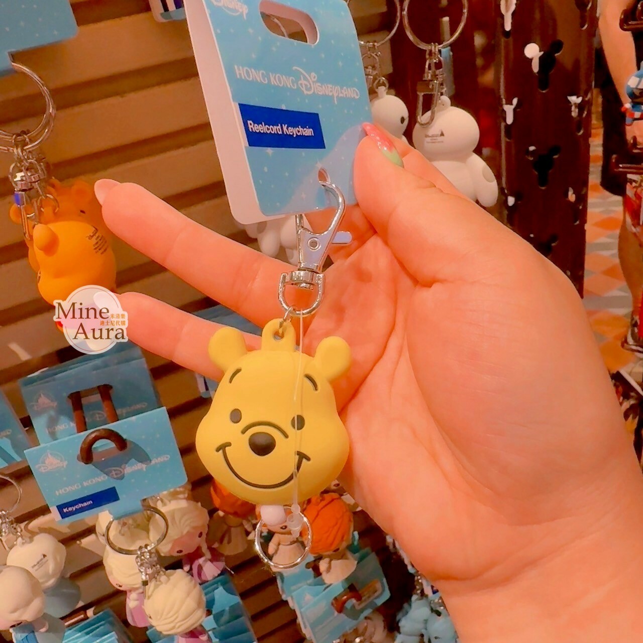 小熊維尼 Winnie the Pooh 立體大頭 鑰匙圈 吊飾 -香港迪士尼樂園