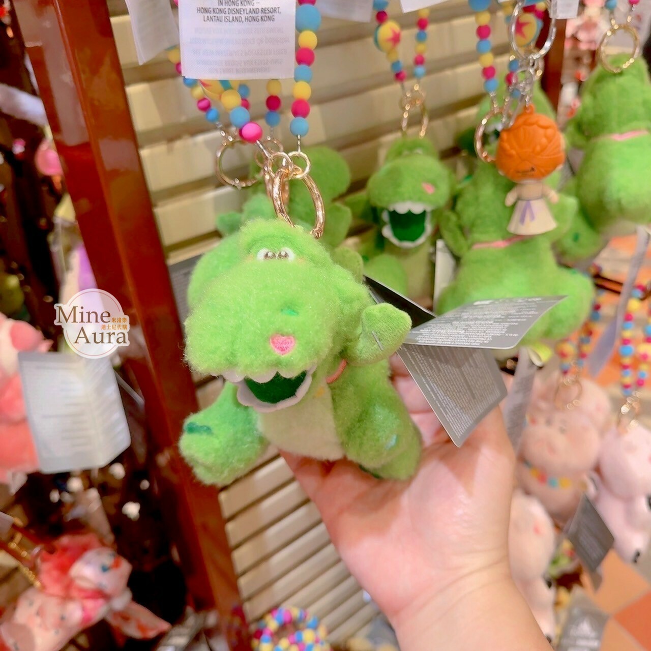 皮克斯 Pixar 玩心大發 系列 抱抱龍 Rex 絨毛 鑰匙圈 吊飾 玩具總動員 Toy Story -香港迪士尼樂園