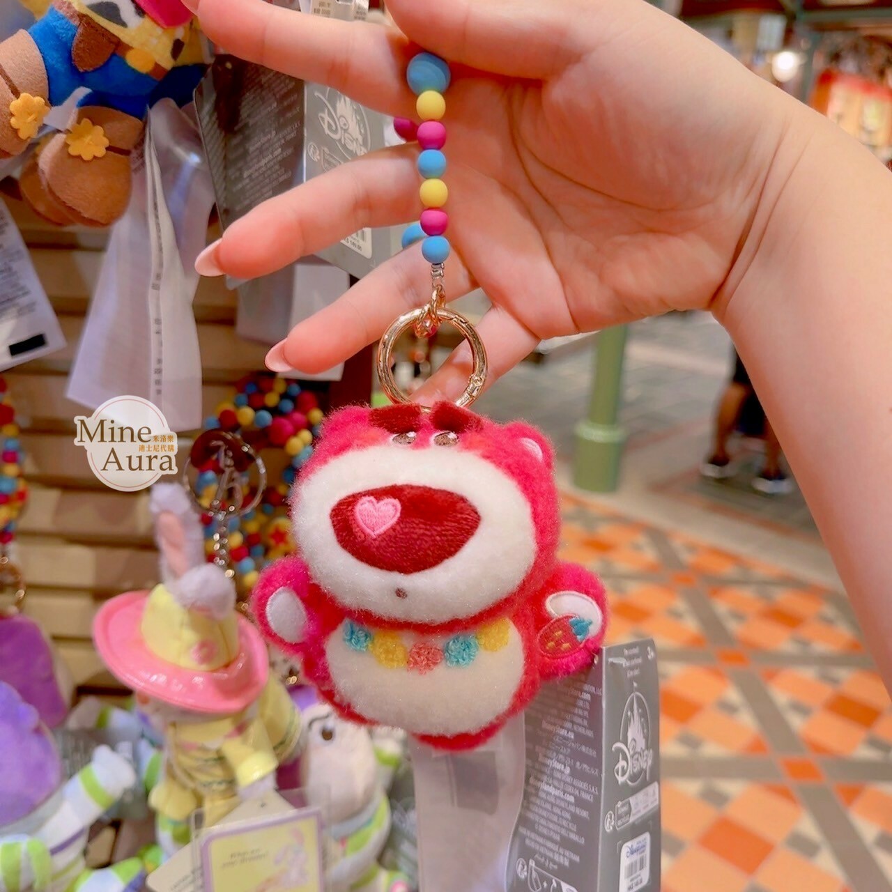 皮克斯 Pixar 玩心大發 系列 熊抱哥 Lotso 絨毛 鑰匙圈 吊飾 玩具總動員 Toy Story -香港迪士尼樂園