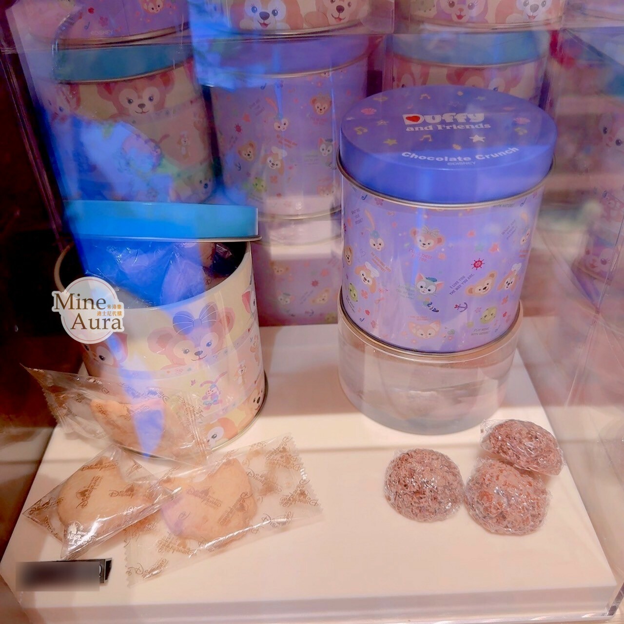 達菲 Duffy 與好友們 圖案 曲奇餅乾 橢圓桶 鐵盒 2入組 -香港迪士尼樂園