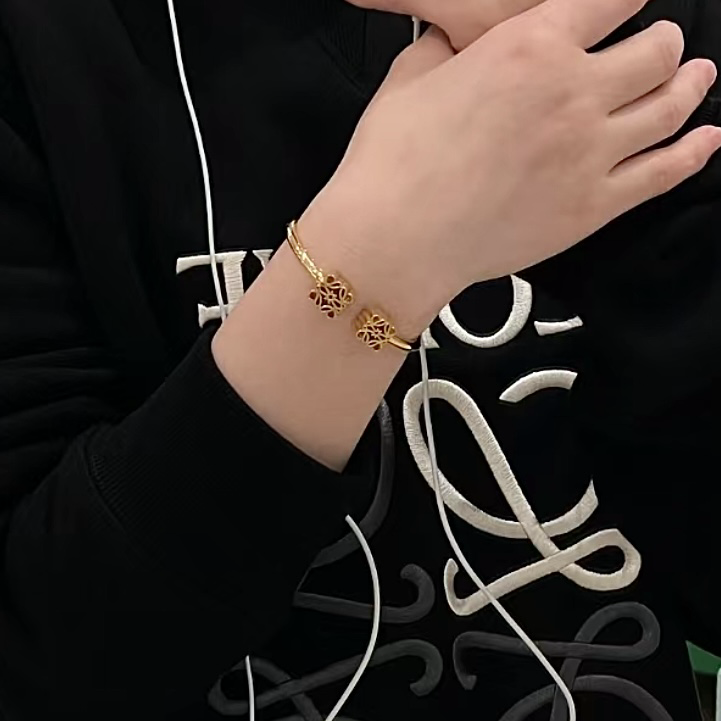 Lo絕美經典花紋 雙花高奢重磅定製開口手鐲