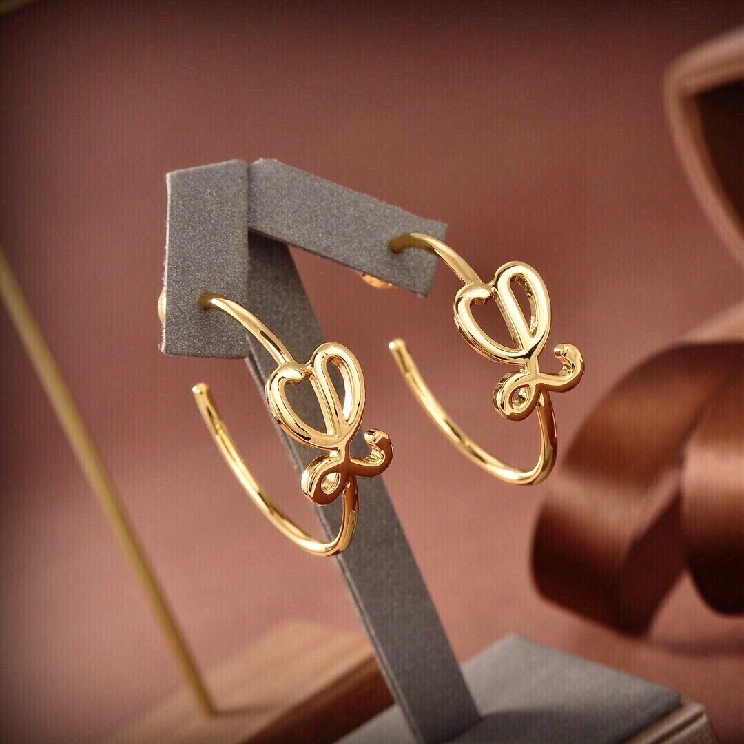 Lo絕美經典極簡花紋耳釘圈