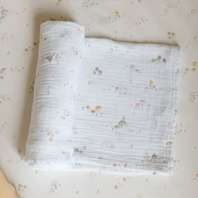 Pehr│Swaddle有機棉包巾．Mini Mushrooms