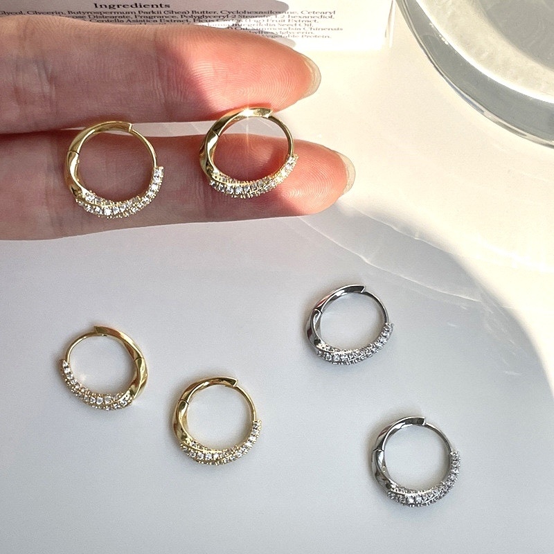 bling精緻高奢x扭紋鑽耳釦釘