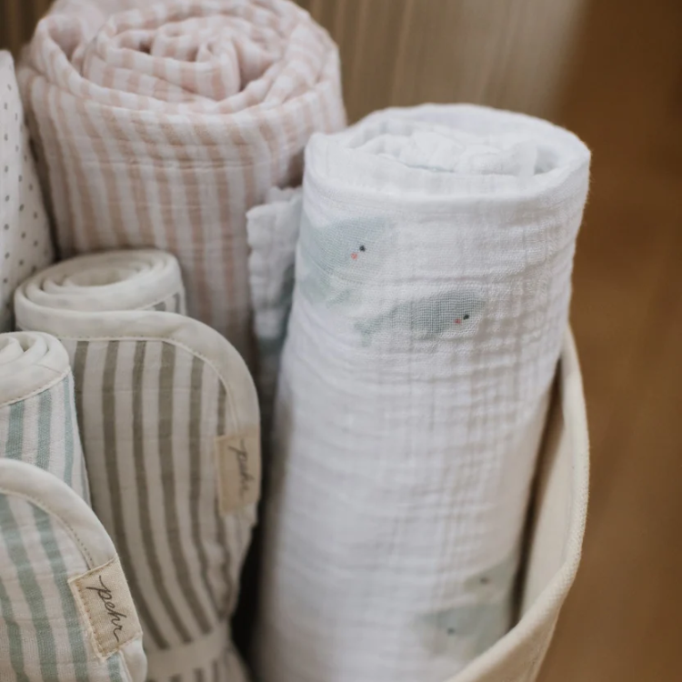 預購𓂃Pehr│Follow Me Swaddle有機棉包巾．Whale