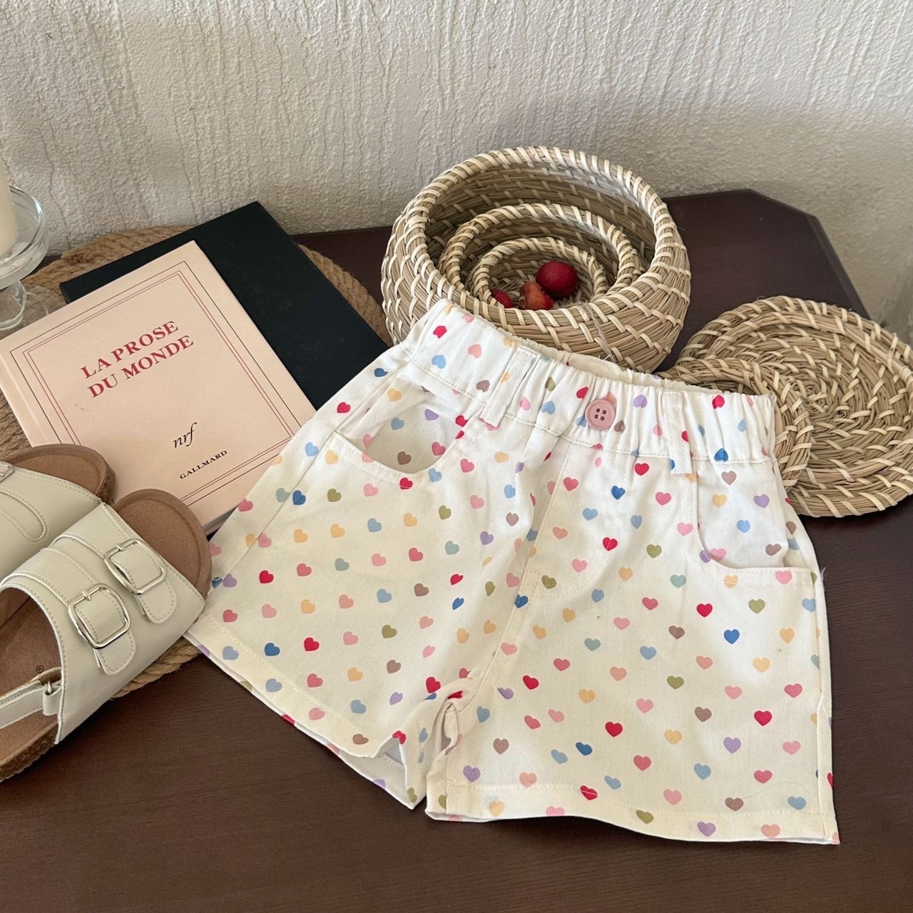 夏日清新碎花印花短褲