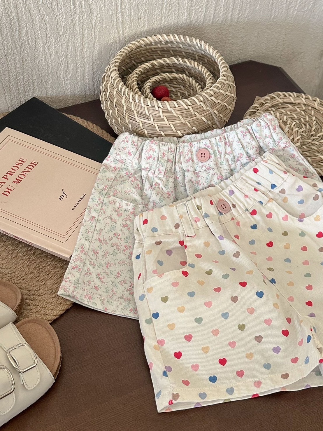 夏日清新碎花印花短褲