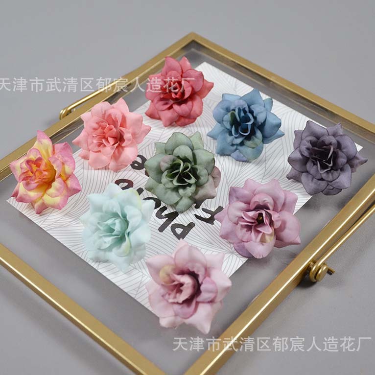 仿真絹布秋角玫花小玫瑰花頭