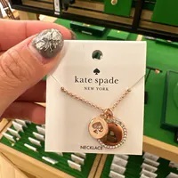 [S] KATE SPADE O0RU2006 SPOT THE SPADE NECKLACE,CLEAR/ROSE , 196021477157 (SKS1237)