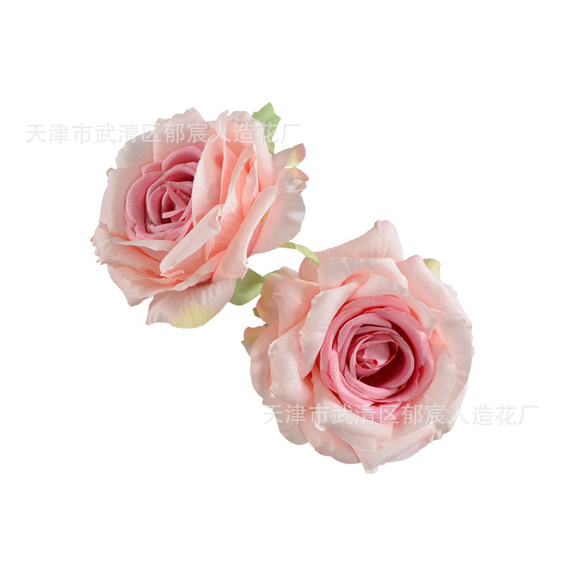 仿真絹布捲邊平安玫瑰花頭