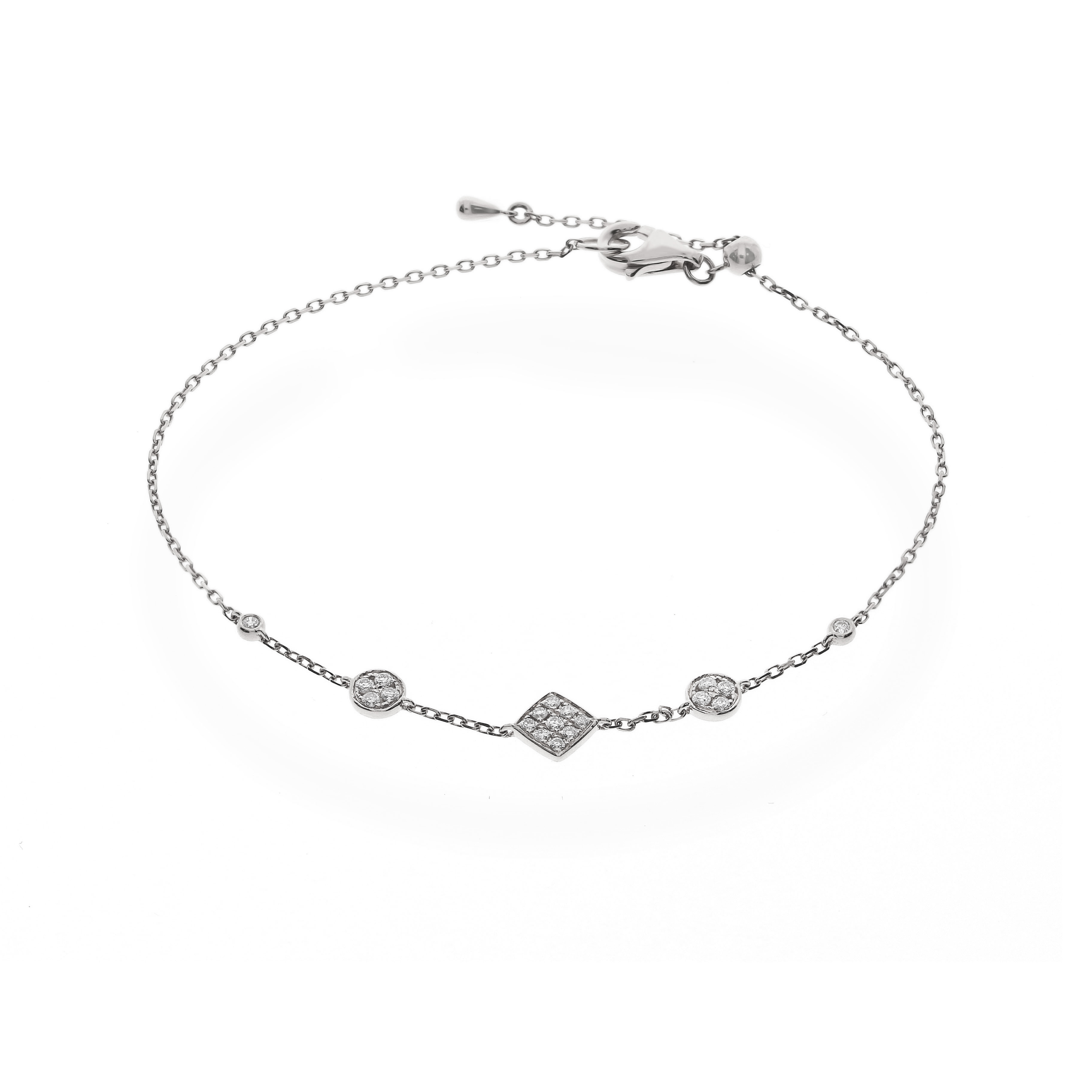 18K金鑽石手鏈 (白金/紅金)