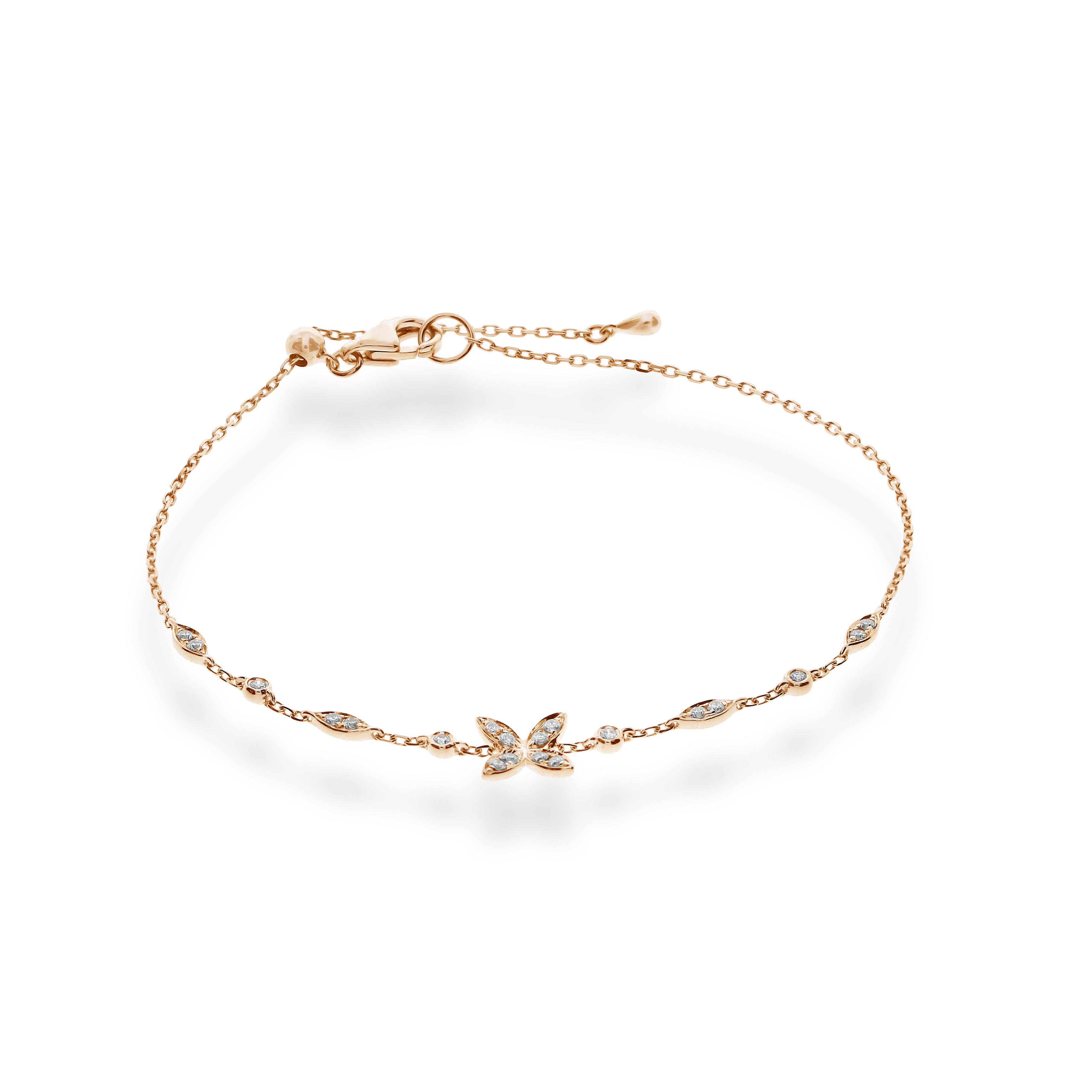 18K金鑽石手鏈 (白金/紅金)