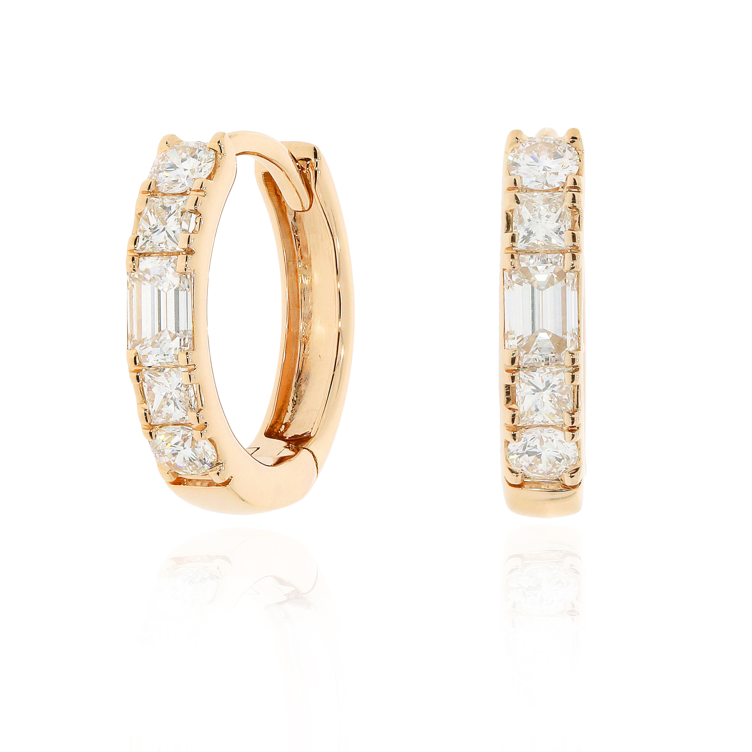 雜形切割鑽石圈耳環