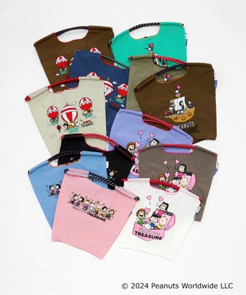 現貨】Snoopy 阪急展限定Ball&Chain 刺繡袋M SIZE（FRIENDS 粉紅色）