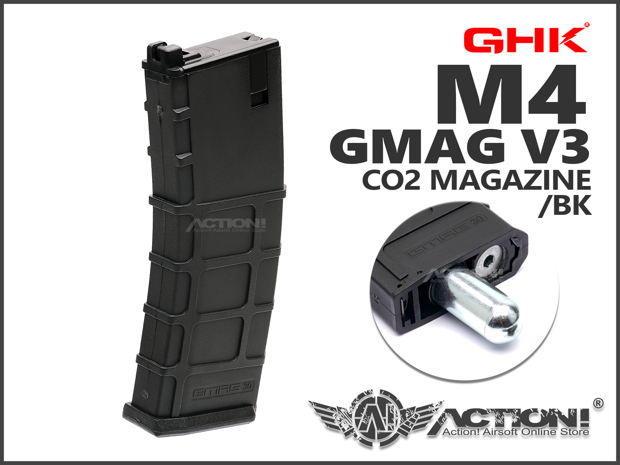 GHK - GMAG V3 35rds Lightweight CO2 Magazine (BLACK) Fo