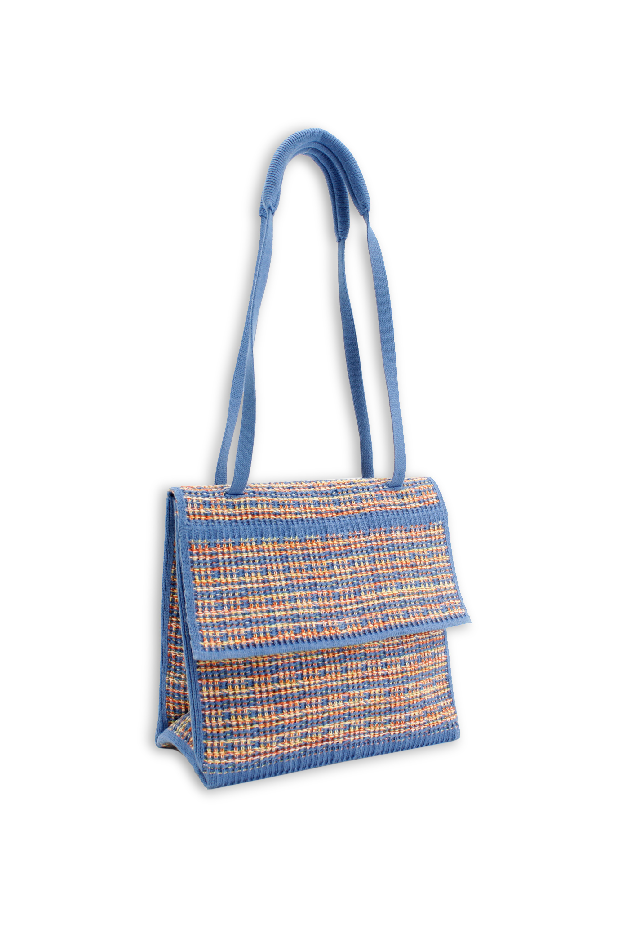 彩色粗花呢紋兩用針織手袋