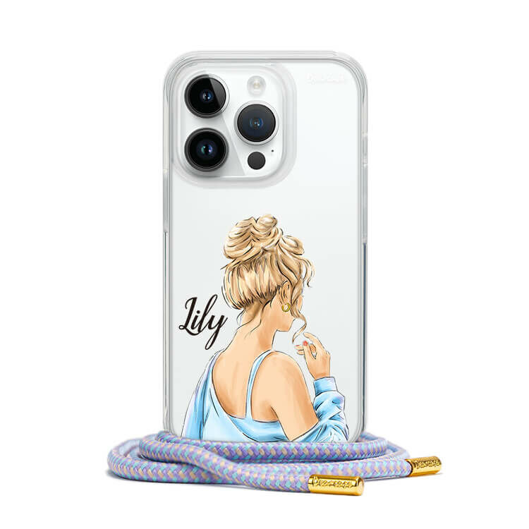 休閒女孩 - (客製化) iPhone透明掛繩手機殼