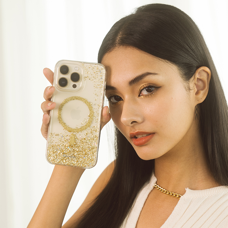 休閒女孩 香檳金貝拉殼 (MagSafe) - (訂製名字) iPhone客製化手機殼