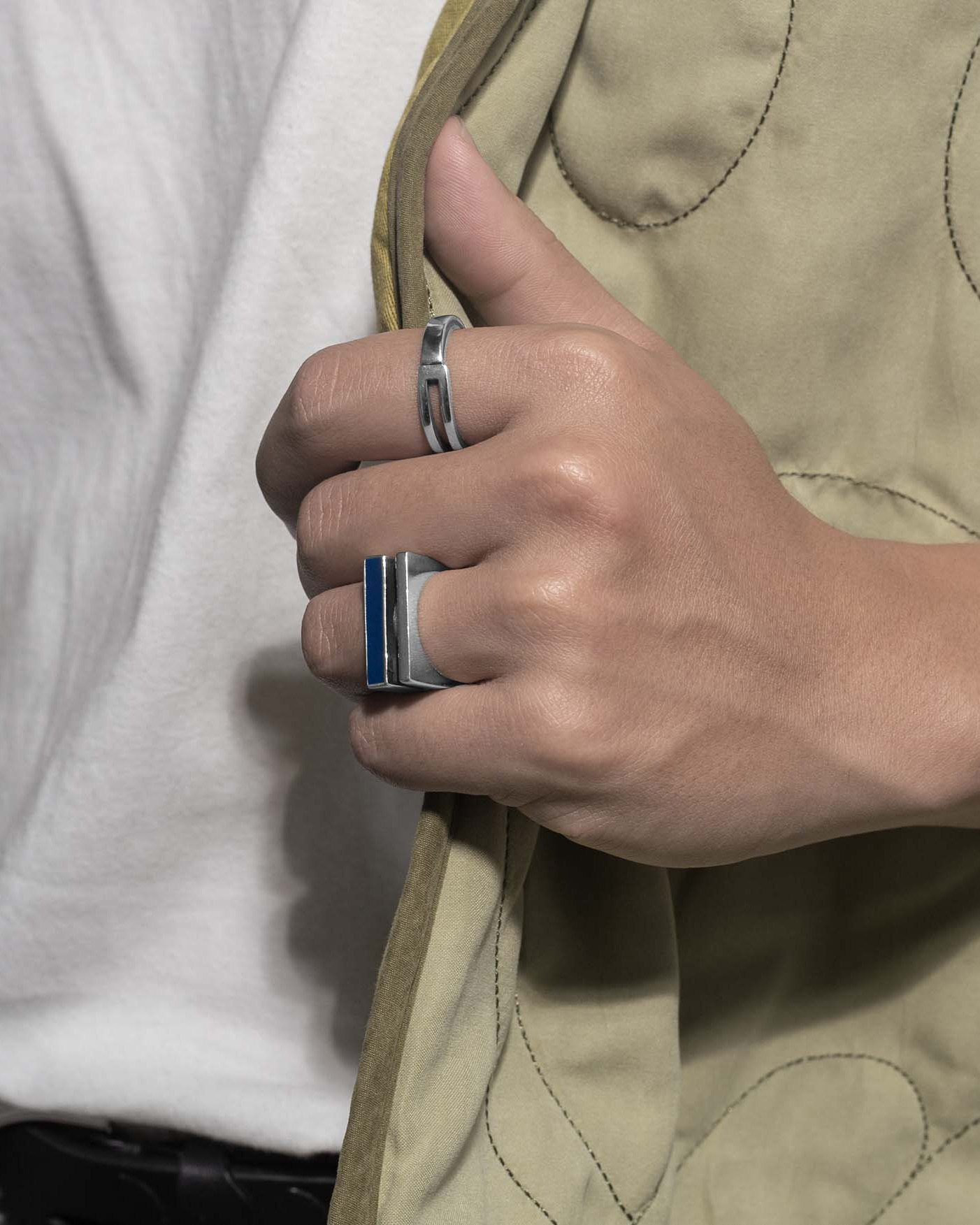 RECOVERY 分割形變戒指(亮銀綠)