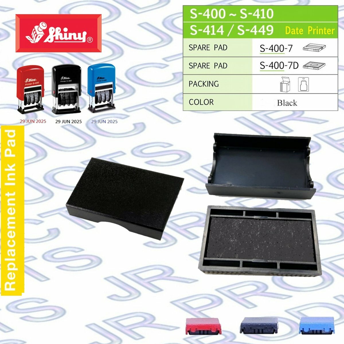 Shiny - 台灣 Shiny® S-400-7 4mm印章印台芯《香港行貨》-1 個