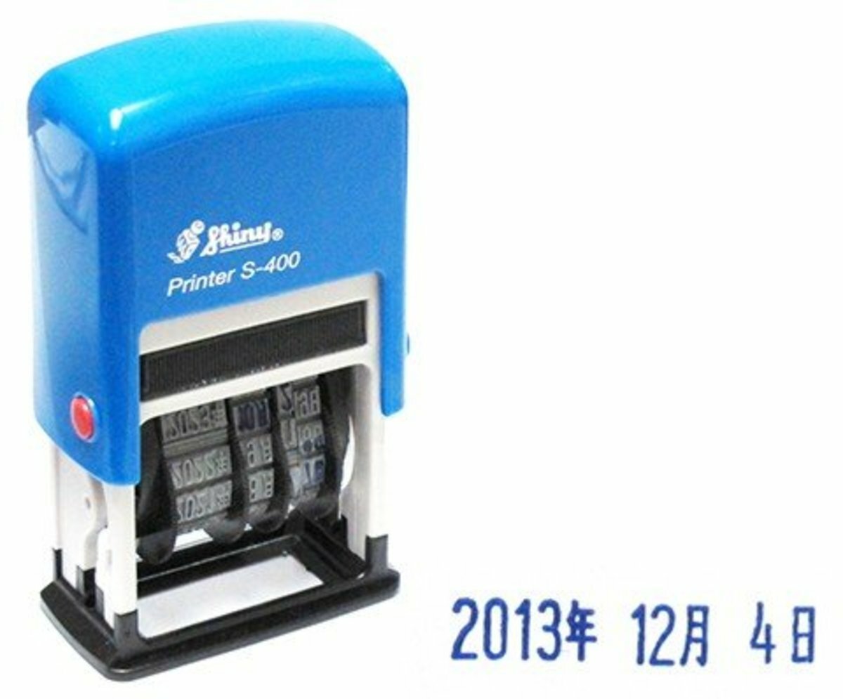 Shiny - 台灣 Shiny® S-400CH 中文日期 印章, 4mm 藍色《香港行貨》- 1 個