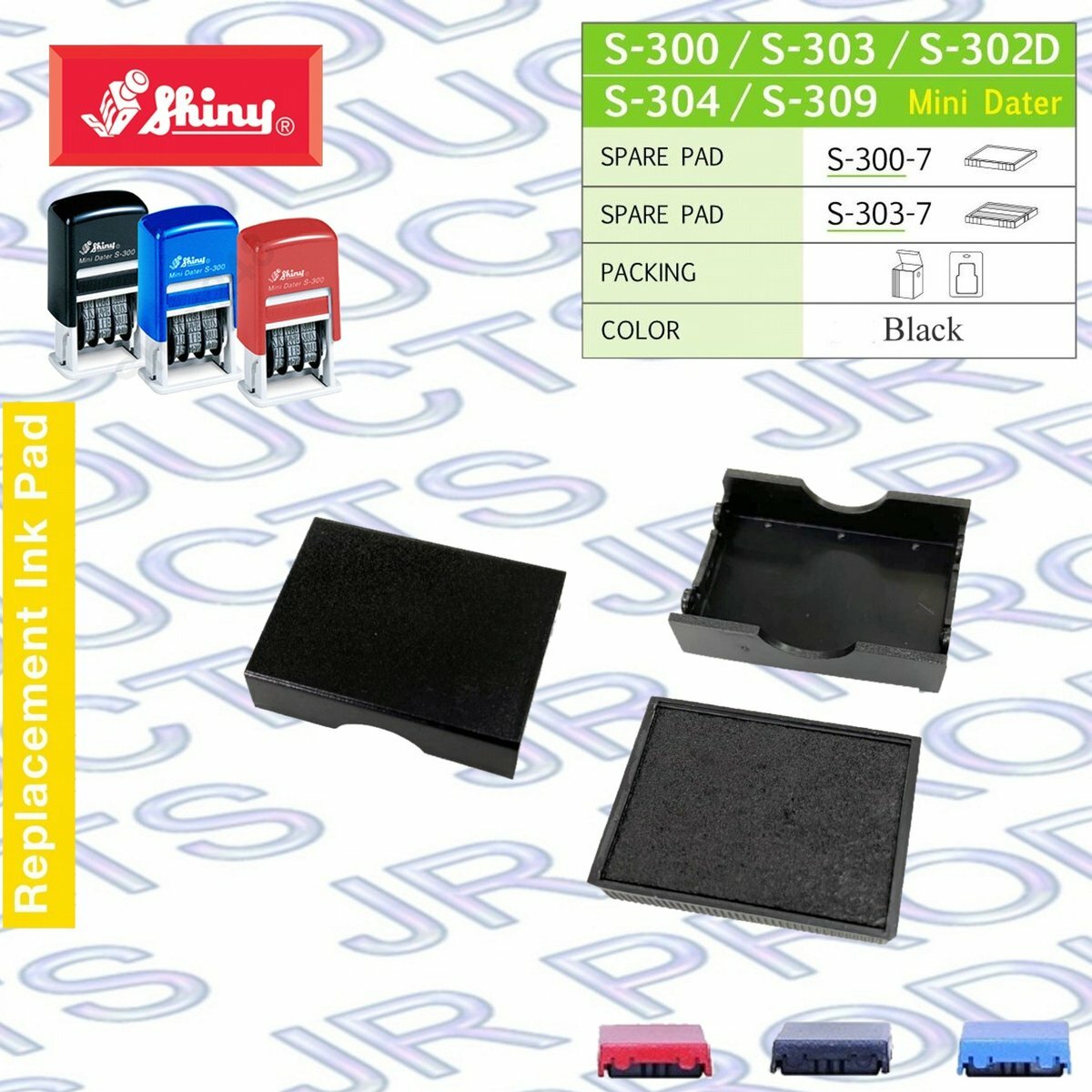 Shiny - 台灣 Shiny® S-300-7 迷你印章印台芯《香港行貨》- 1 個