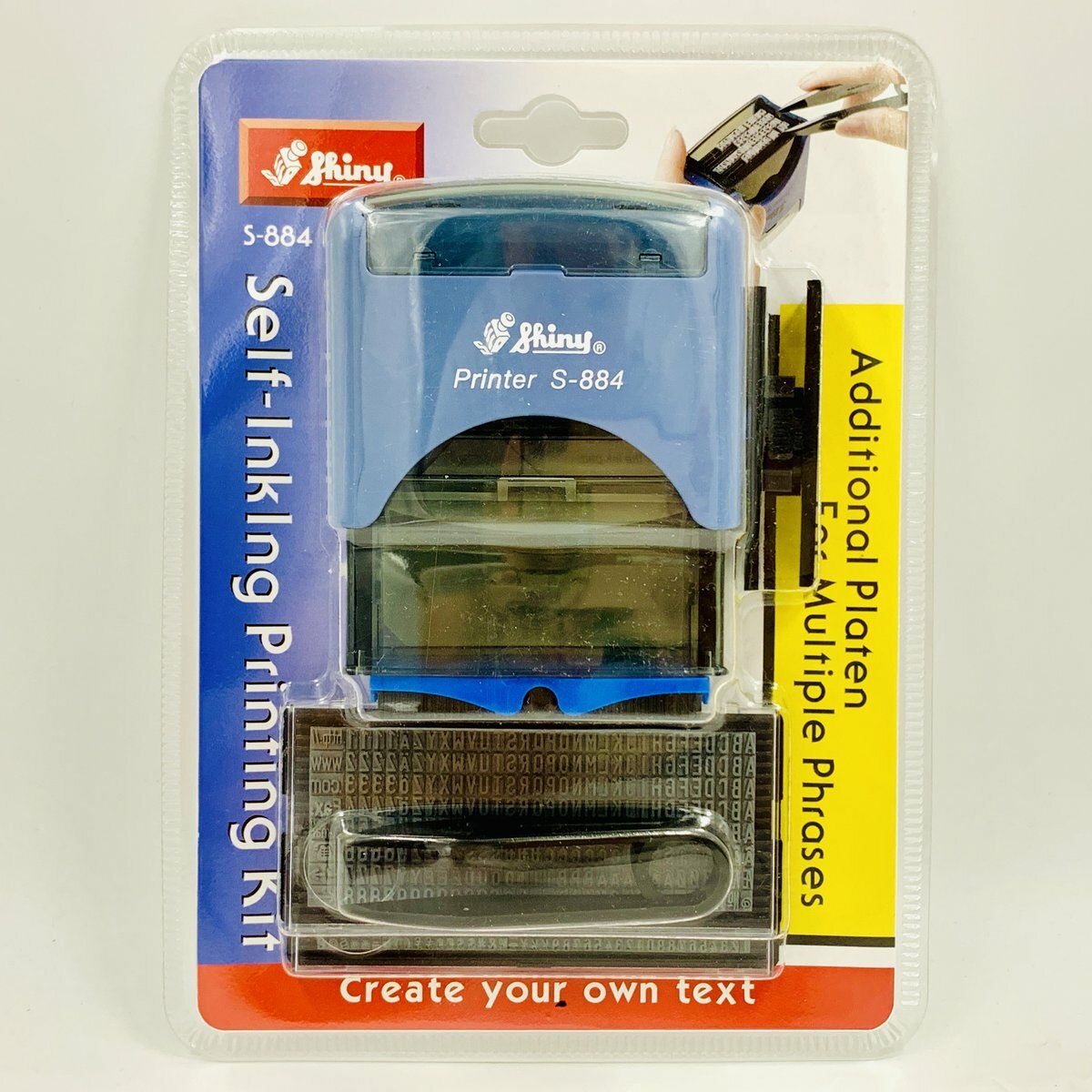Shiny - 台灣 Shiny® S-884 D.I.Y.字粒組合印章, 3mm 及 4mm 藍色《香港行貨》- 1 套