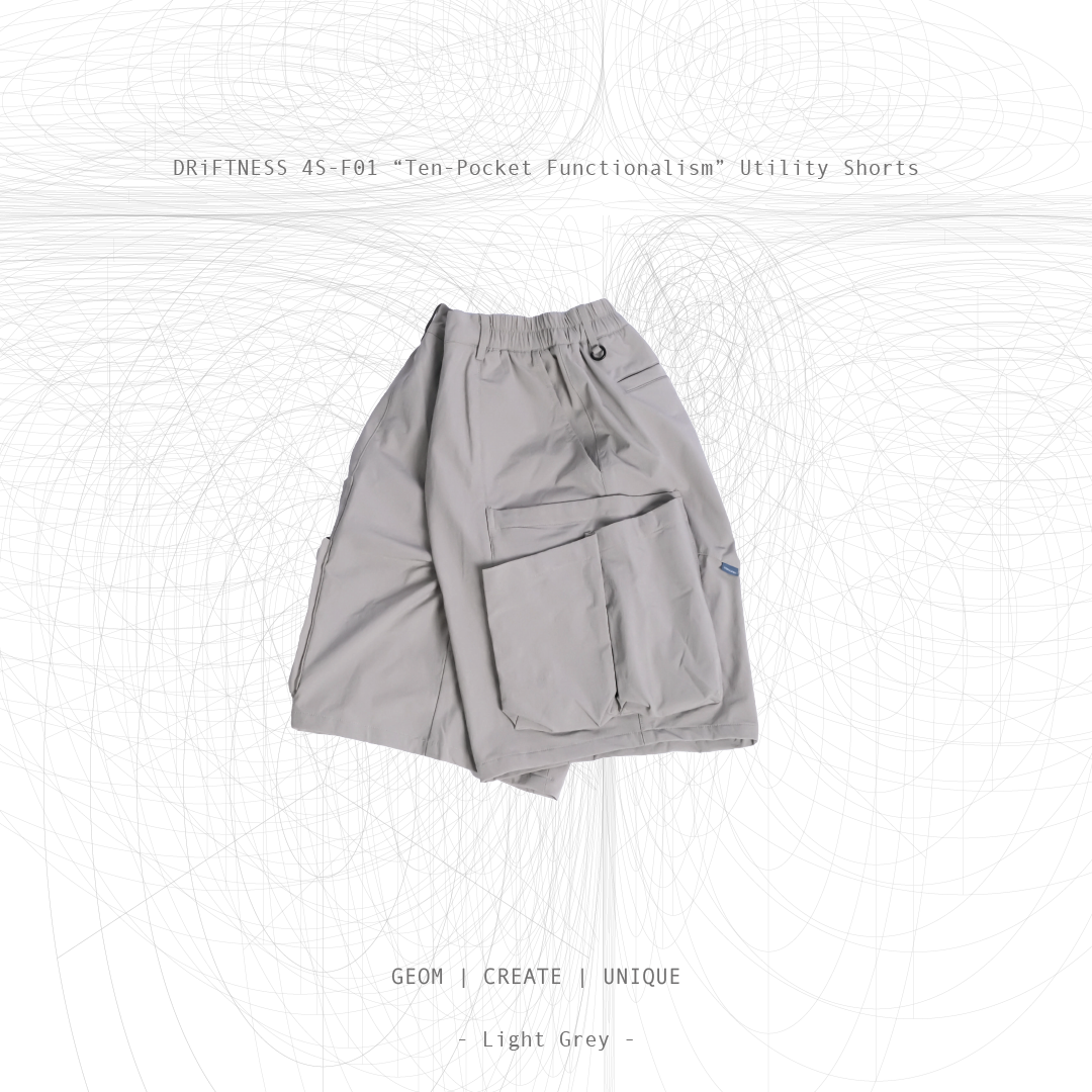 DRiFTNESS｜4S-F01 “Ten-Pocket Functionalism” 多口袋工裝短褲 - Light Grey