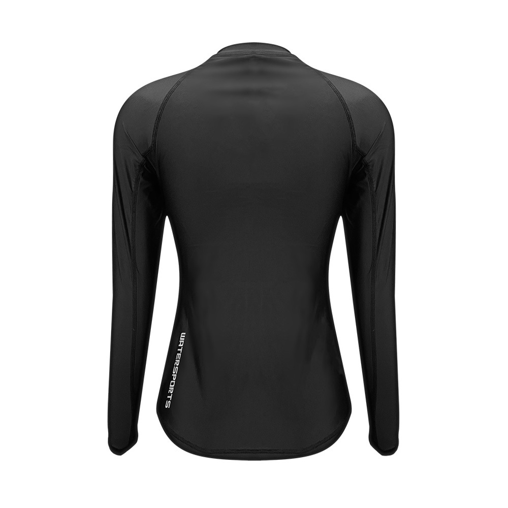 女士長袖游泳防曬夾克內襯運動內衣 - 黑