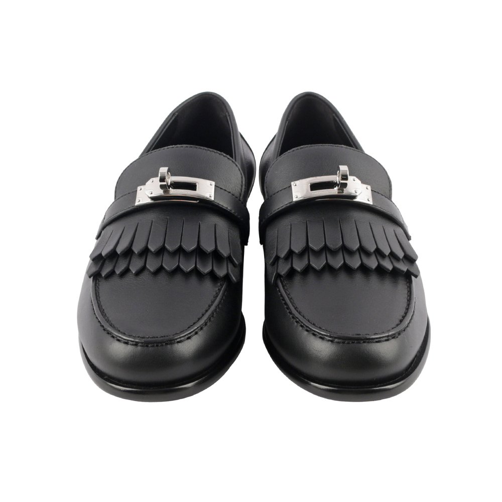 【Hermès】Destin Kelly 鞋釦流蘇造型樂福鞋 37