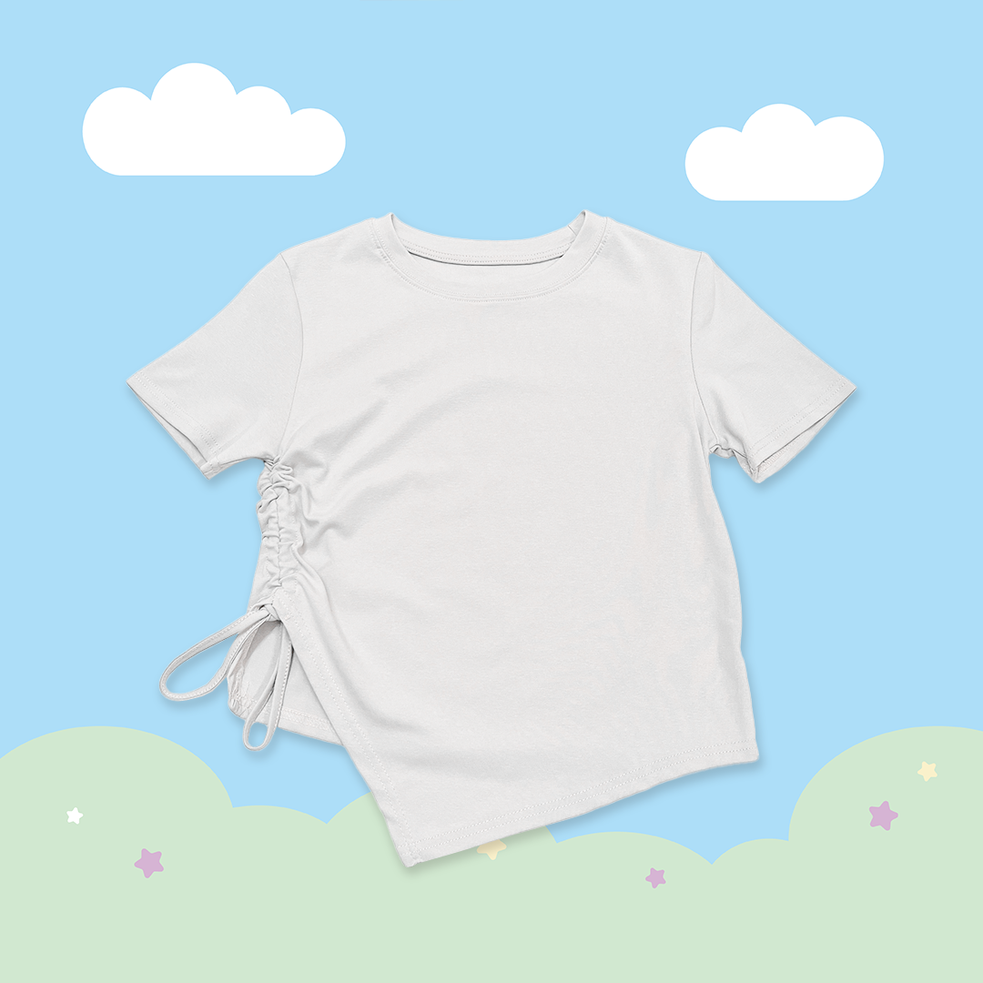 こ♡こ 側抓皺圓領上衣