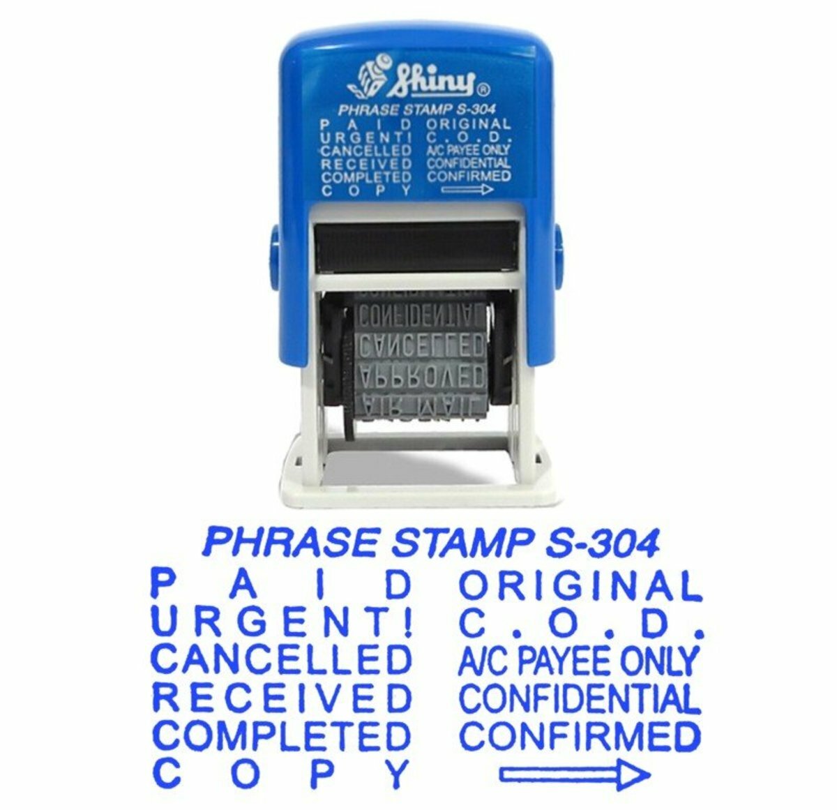 Shiny - 台灣 Shiny® S-304 12合1 字樣 印章, 3mm 藍色《香港行貨》-1 個