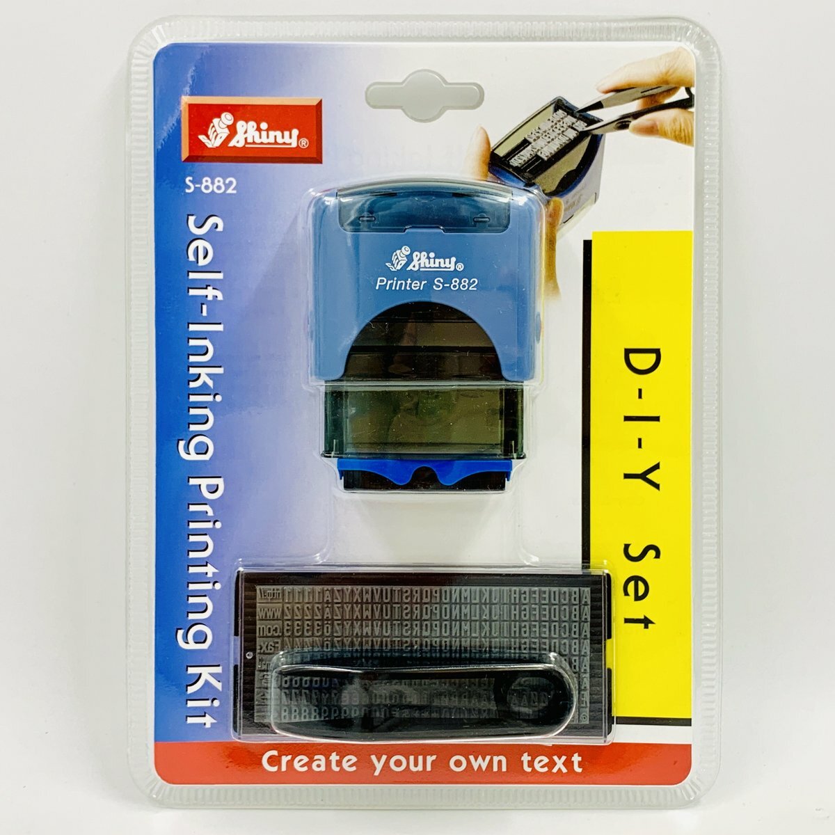 Shiny - 台灣 Shiny® S-882 D.I.Y.字粒組合印章, 4mm 藍色《香港行貨》- 1 套
