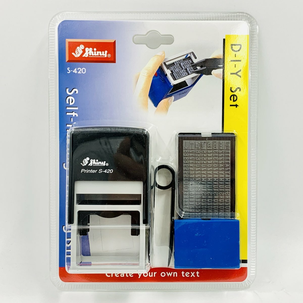 Shiny - 台灣 Shiny® S-420 D.I.Y.字粒組合印章, 4mm 藍色《香港行貨》- 1 套