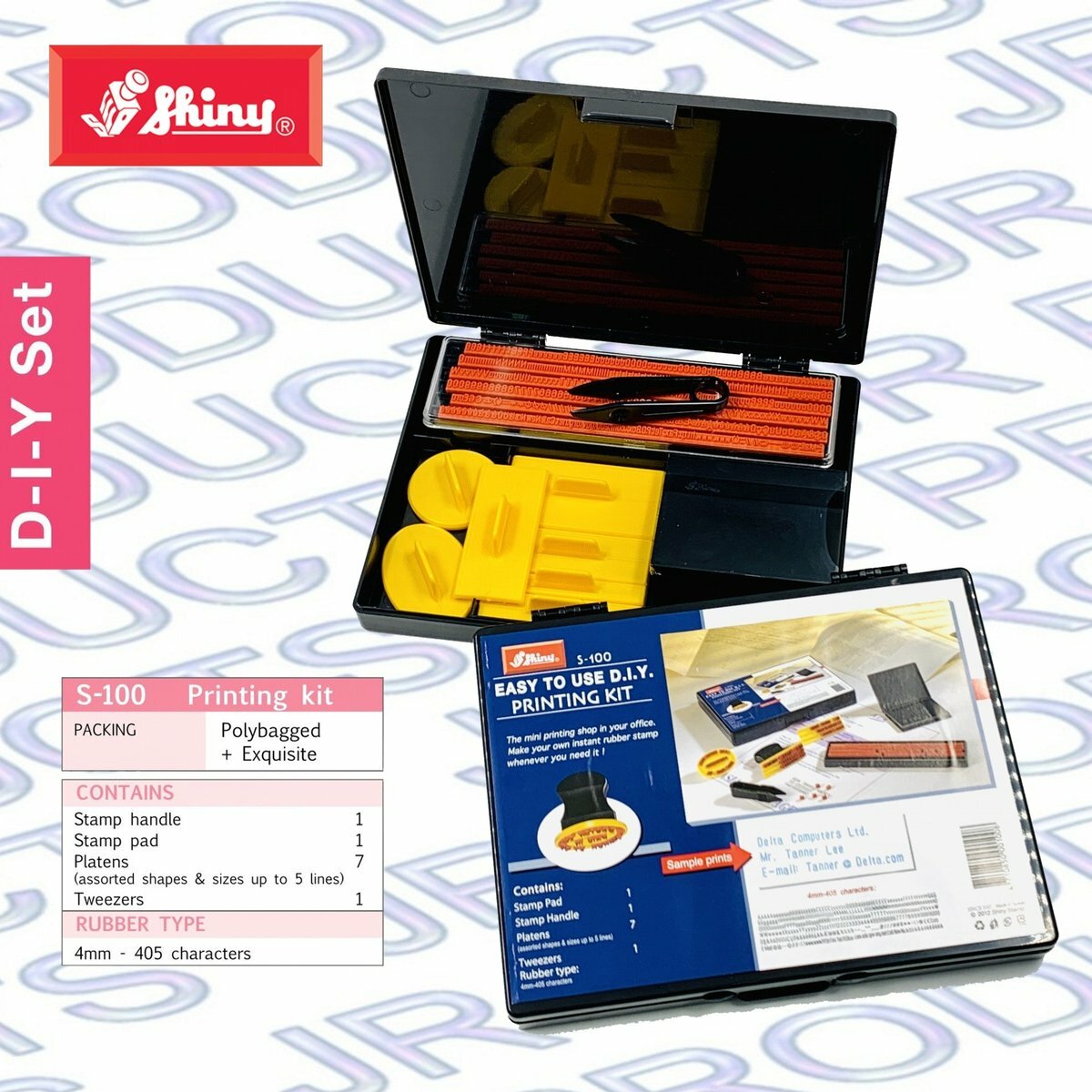 Shiny - 台灣 Shiny® S-100 D.I.Y.字粒組合印章, 4mm《香港行貨》- 1 套