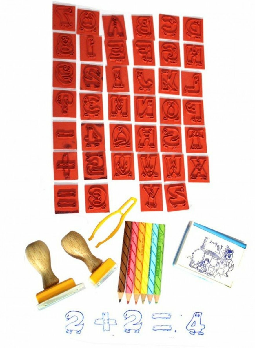 Shiny - 台灣 Shiny® 兒童填色學習印章套裝, 字母數字 #A2《香港行貨》- 1 套