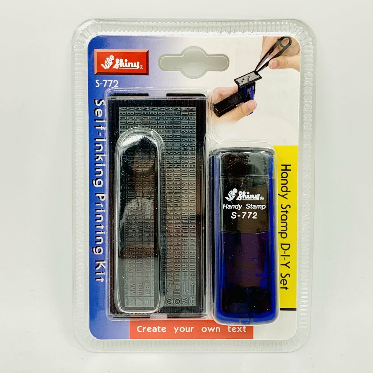 Shiny - 台灣 Shiny® S-772 摺合式袋裝D.I.Y.字粒印章, 3.5mm 藍色《香港行貨》- 1 套