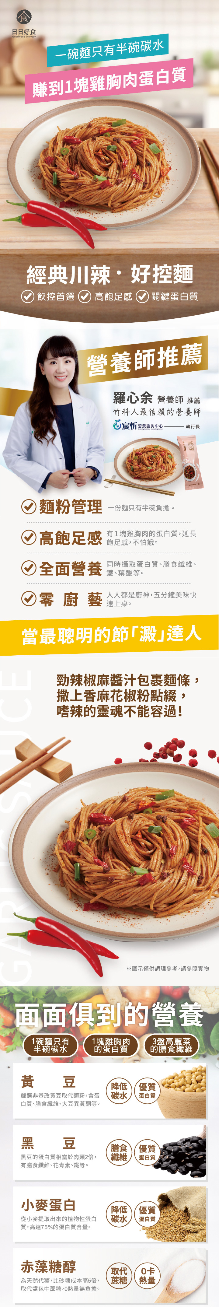 日日好食-控醣拌麵-經典川辣