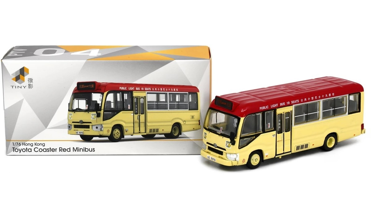 Tiny 城市 183 合金車仔 - 豐田Coaster (B70) 紅色小巴 (十九座)