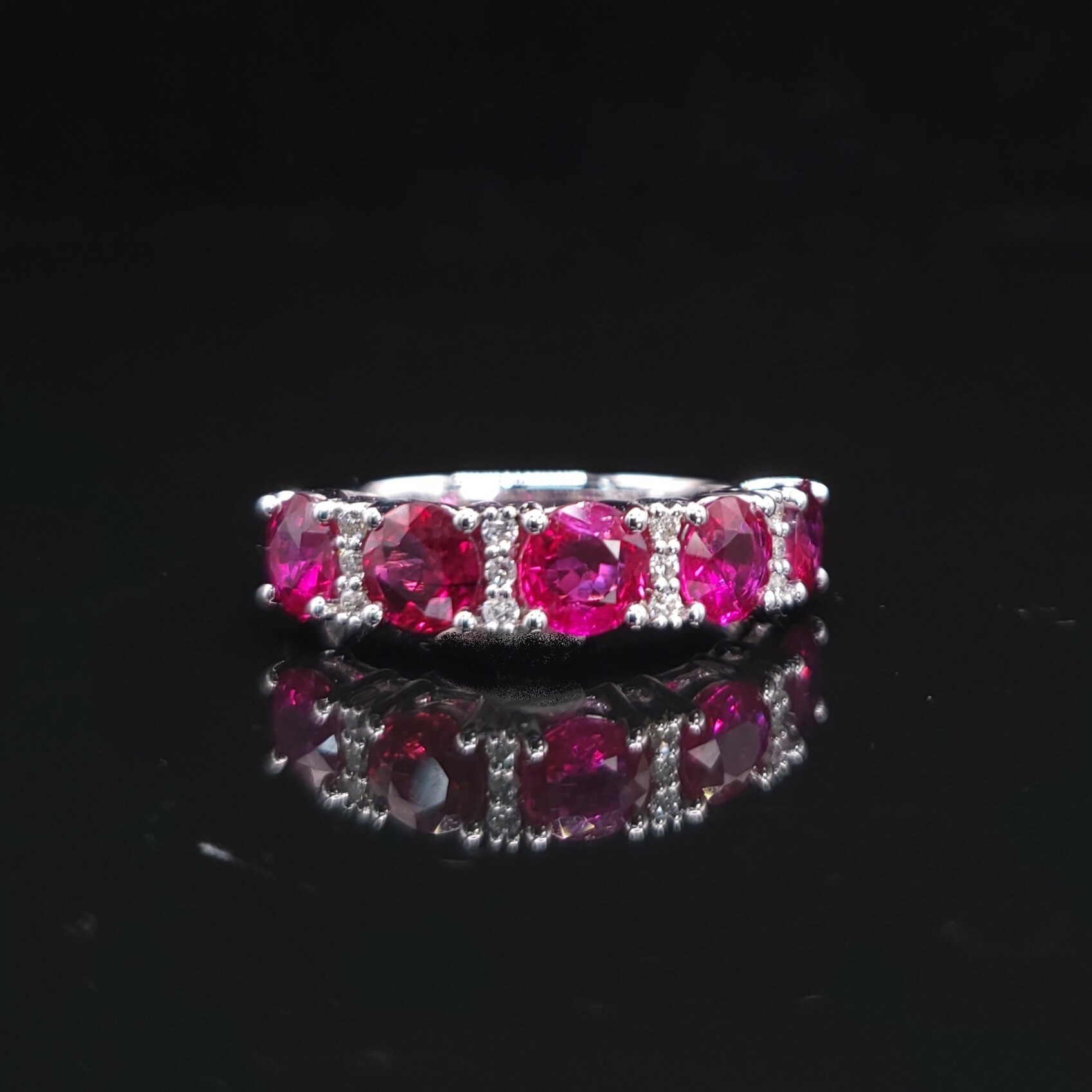 18K White Gold 2.04ct Ruby and Diamond Ring