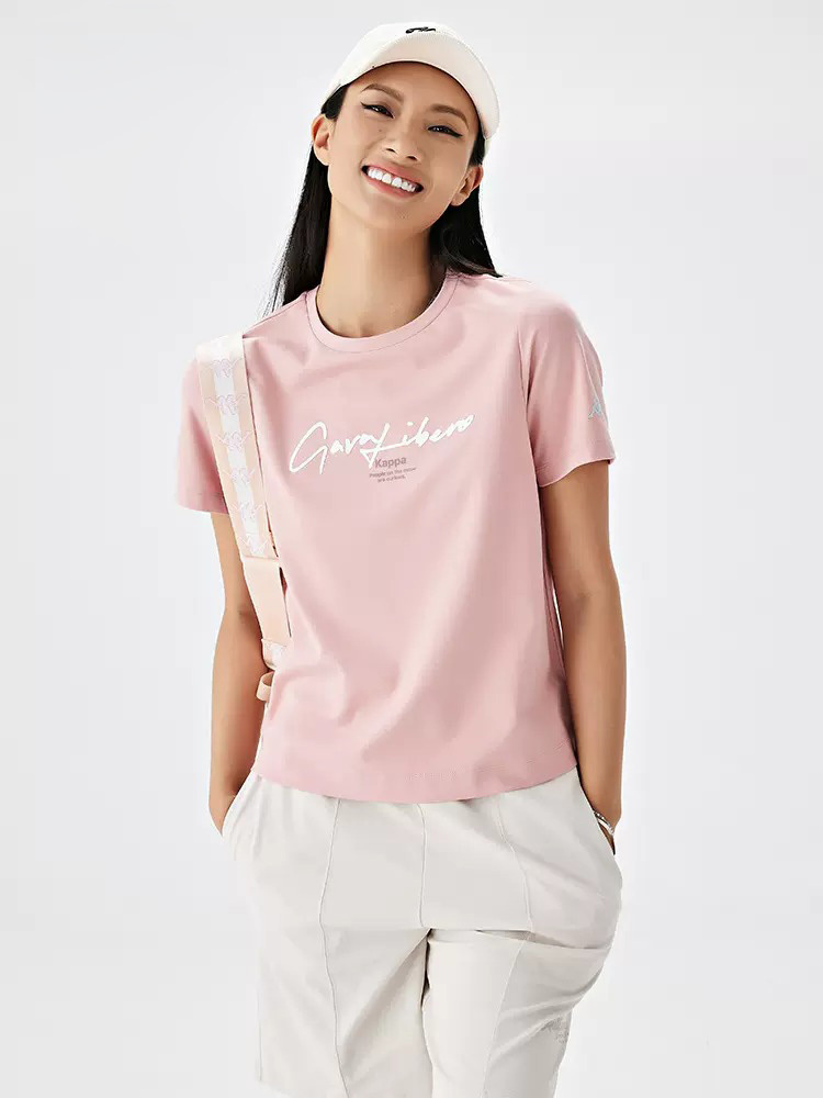 女款 草寫字母圓領T-Shirt