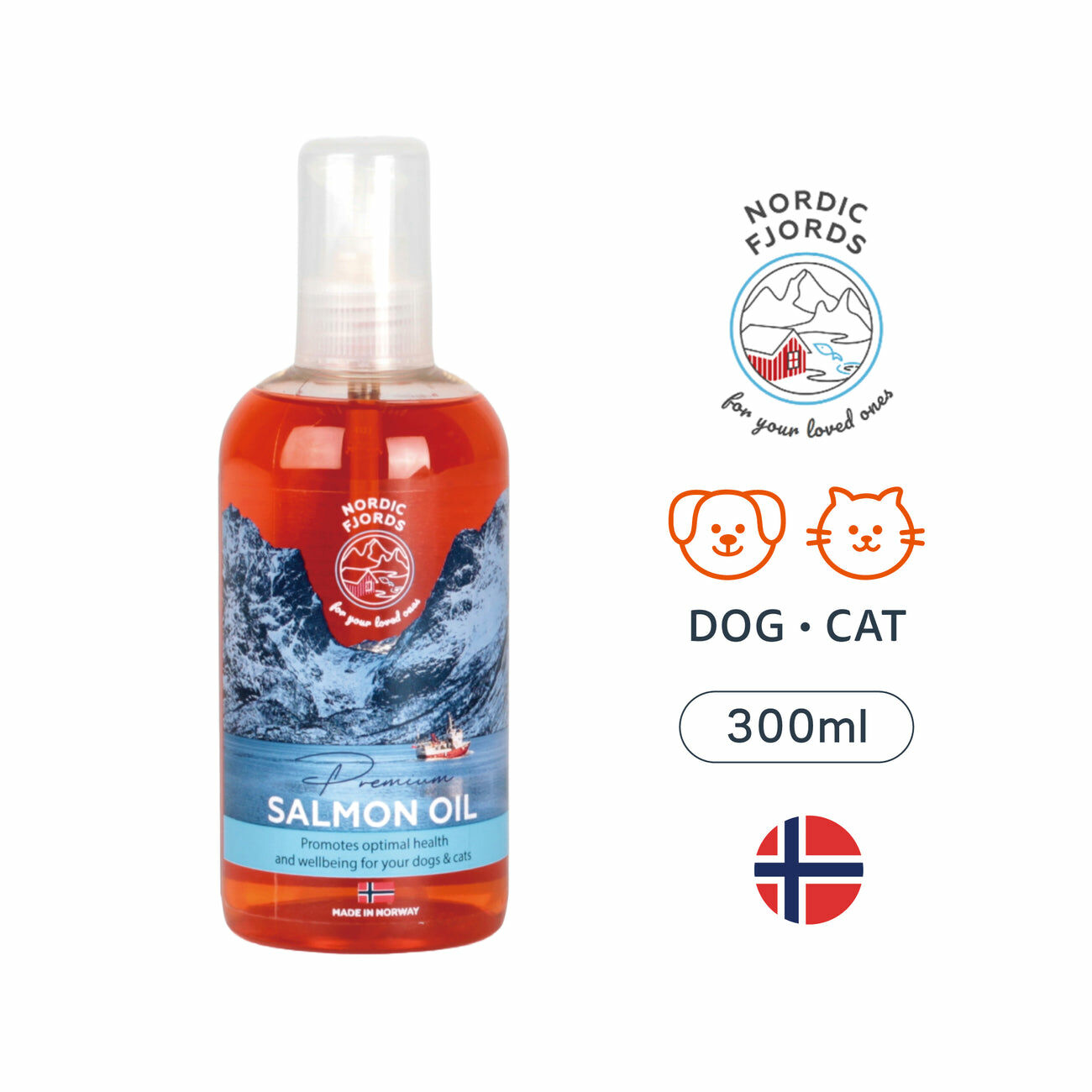 【Nordic Fjords挪威灣】100%挪威原裝進口深海鮭魚油300ml 噴頭裝【效期：2026.06.17】