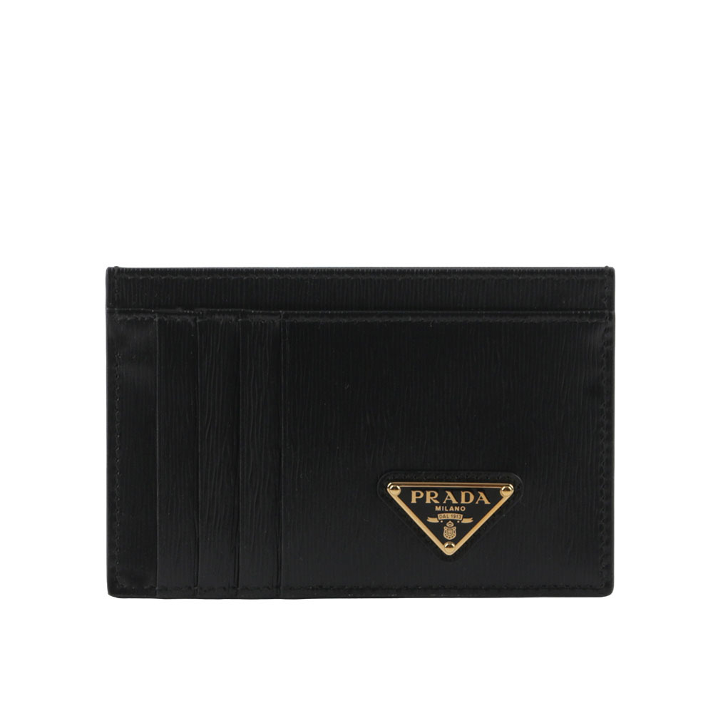 【Prada】三角牌Logo 水波紋皮革9卡式卡片夾/名片夾