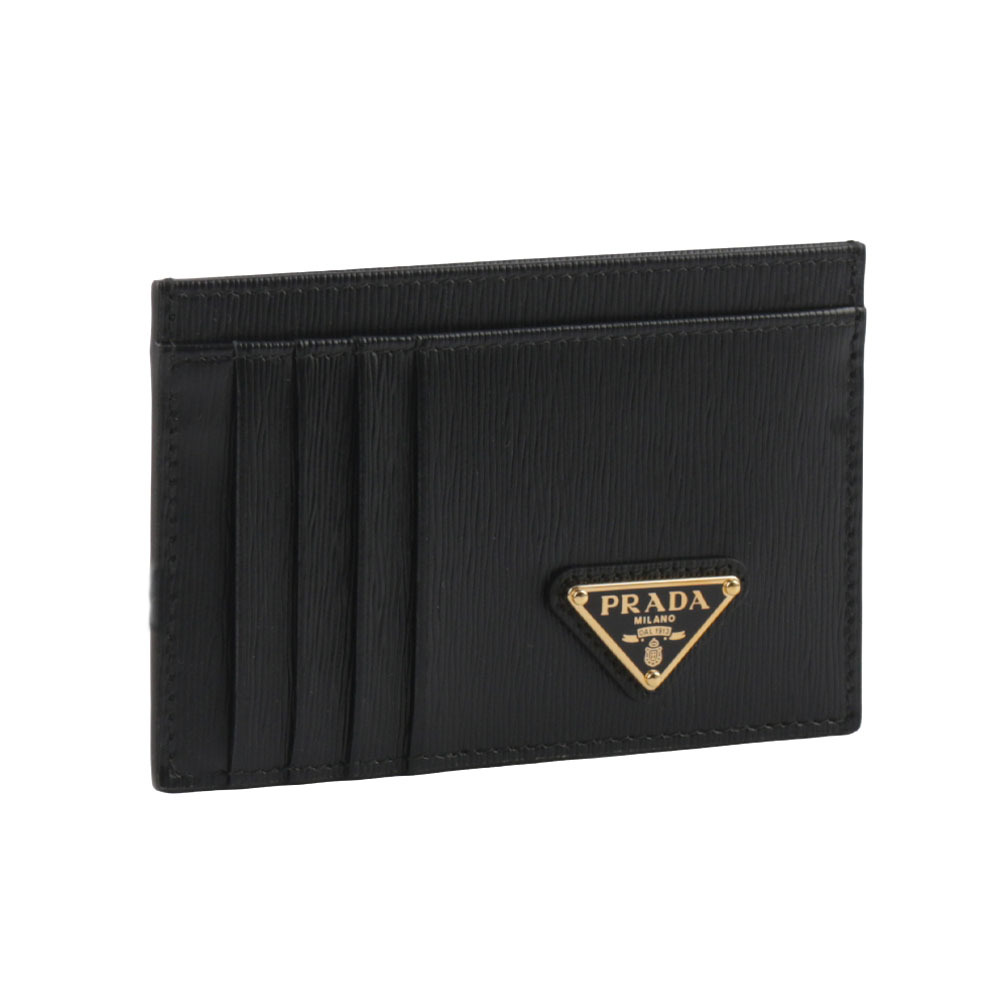 【Prada】三角牌Logo 水波紋皮革9卡式卡片夾/名片夾