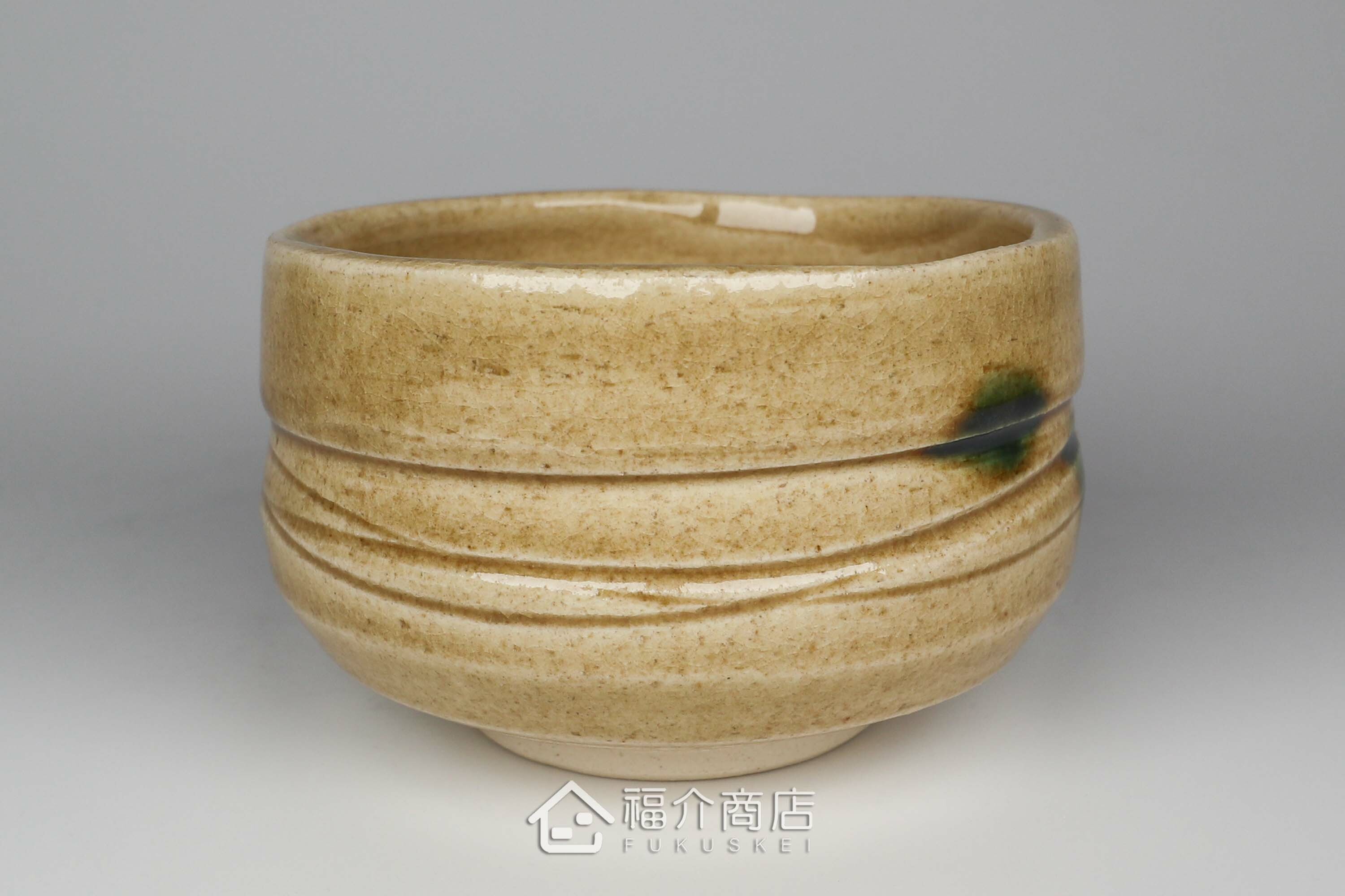 盛裝抹茶用的黄色抹茶杯碗450cc