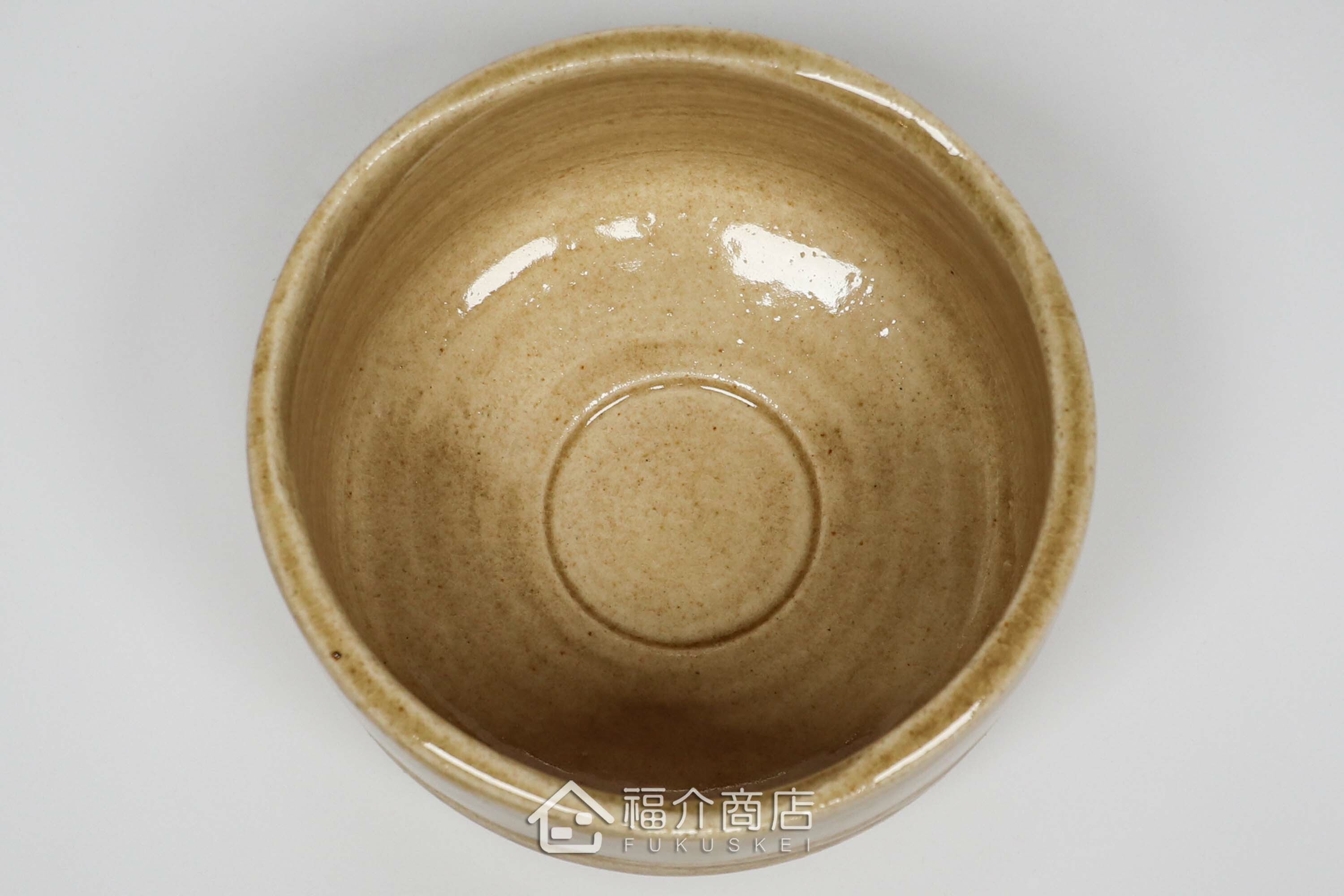 盛裝抹茶用的黄色抹茶杯碗450cc