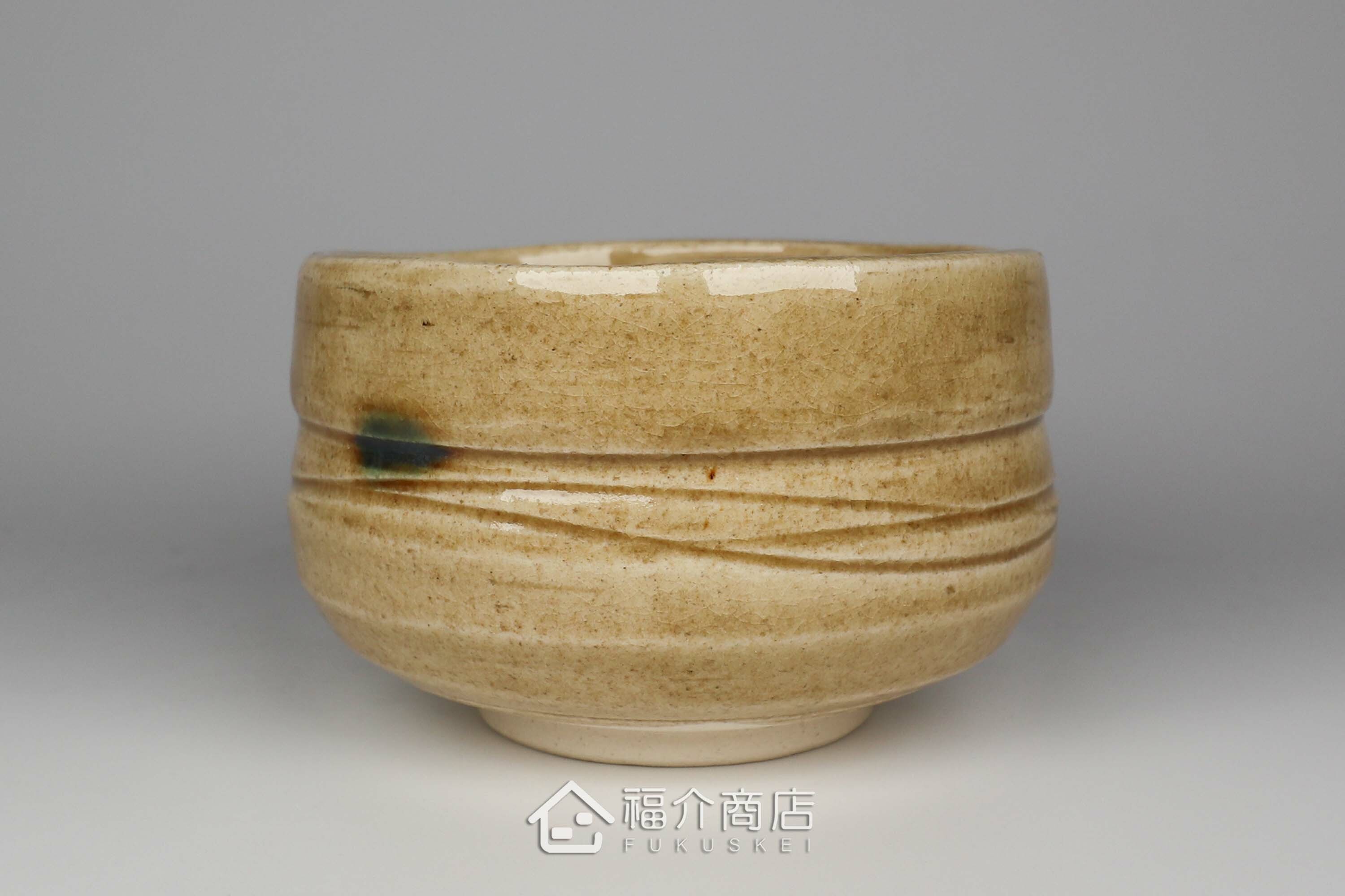 盛裝抹茶用的黄色抹茶杯碗450cc